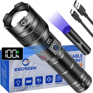 Rechargeable LED Flashlight 10000 High Lumens Super Bright Torch, Long Range 5000ft High Beam USB C Flashlight with Multiple Modes, Heavy Duty Powerful Handheld Flashlight for Camping Hiking Emergency Home Outdoor Use