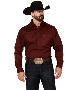 Ariat Men's Solid Twill Fitted Long Sleeve Button-Down Western Shirt - 10034226