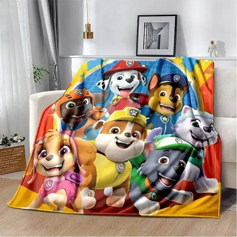 PAW Patrol Cute Cartoon Dog HD Flannel Throw Blankets Cooling Blankets Cooling Blanket Duvet Bedding Bed Accessories Comforter Set Soft Cozy Lightweight Multi-Purpose Blanket for Home Bedroom Bed Sofa Picnic Travel Kids Holiday Gift Cover Blanket