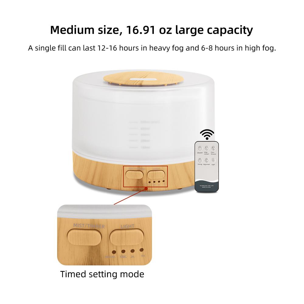 Essential Oil Diffuser with Remote Control, 4 Timer Modes, Quiet Ultrasonic Stylish Design Smart Aromatherapy Diffuser Smart Fragrance Diffuser humidifier Drop Ultrasonic Diffuser auto-off stress relief crack cool aurai mist mood light home perfume