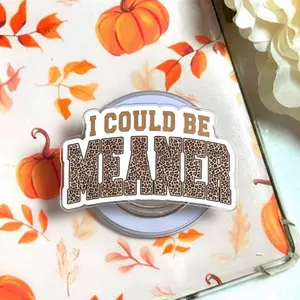 I Could Be Meaner Magnetic Phone Grip, Retro Leopard Print Magsafe Kickstand, Trendy Sarcastic Funny Humor Gift For Her