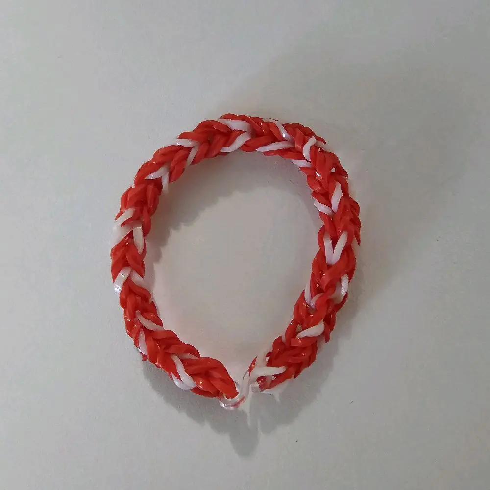 Red & White Rubber Band Valentines Day  Bracelet
