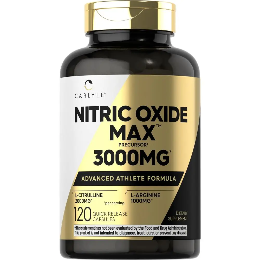 Carlyle Nitric Oxide Supplement 3000mg - For Men and Women - 120 Capsules - Pre Workout with L-Arginine & L-Citrulline - Non-GMO, Gluten Free