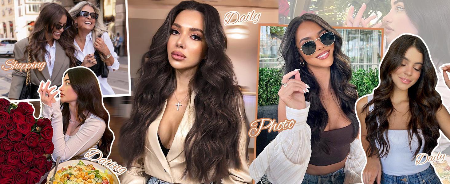 PANEWAY 100% Premium Kanekalon Hair Topper for Women - 20 Inch Wavy Clip-In Synthetic Hairpiece with Bangs for Thinning Hair, Natural Volume, Your Daily Confidence Boost Clip In Wig