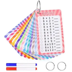 13 Pcs Multiplication Flashcards 0-12, Times Table Flash Cards Multiplication Chart Multiplications Game Math Flashcards for 1st to 3rd Grades