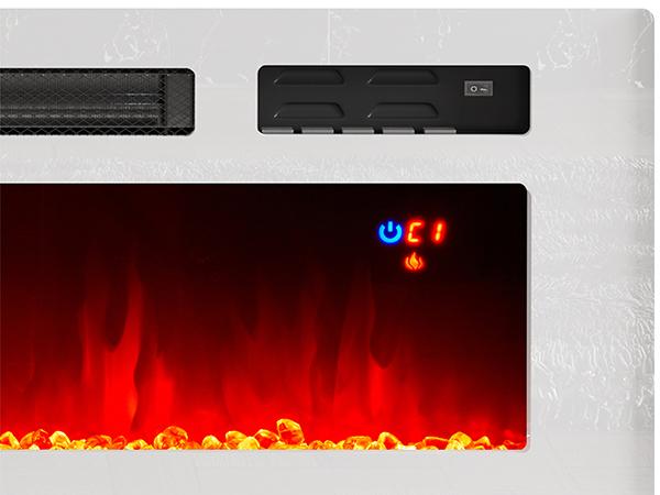 [Ships in 2 Boxes] [Spring Sale] AMERLIFE Fireplace TV Stand for Living Room, Modern High Gloss Entertainment Center with LED Lights, 2 Tier Storage Cabinet/Remote Control/Colorful Flame/Energy Efficient/Best Gift Ideas/Christmas Gifts