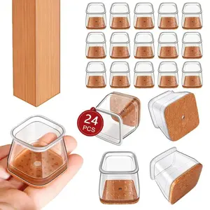 Square Chair rubber Leg Protectors for Hardwood Floor Fits All Shape Chair Mat for Wood and Tile Floors. Chair Leg Universal Cover Elastic Mold Rectangular Silicone