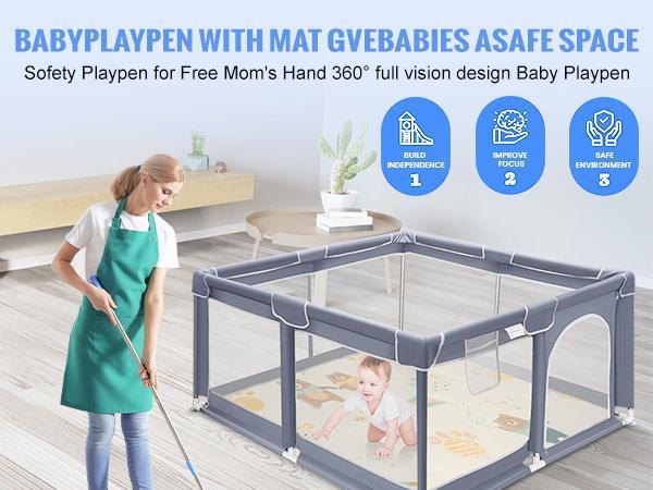 【Clearance Sale】Baby Playpen with Anti-Slip Mat, Indoor&Outdoor Playard Kids Activity Center with Gate,Sturdy&Safety Baby Fence,for Infants & Toddlers 【Clearance Sale】Baby Playpen with Anti-Slip Mat, Indoor&Outdoor Playard Kids Activity Center with Gate,Sturdy&Safety Baby Fence,for Infants & Toddlers