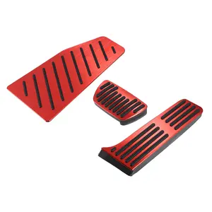 3pcs Accelerator Gas Brake Footrest Pedal Cover Compatible for Toyota Rav4 2019-2023, Aluminum Alloy Rubber Automatic Car Pedal Pads