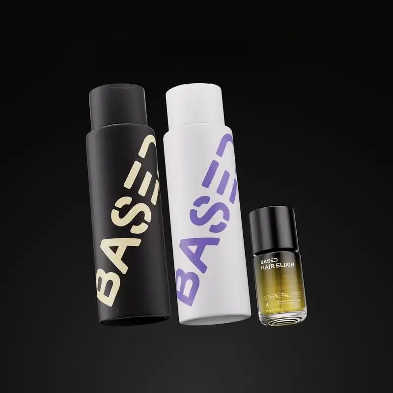 BASED Hair Care Trio Set: Shampoo, Conditioner & Hair Elixir, Cleanses, Moisturizes & Shields Hair, High‑Performance Lab‑Validated Formula