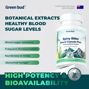 Green Bud 4 Spiny Bitter Gourd Herbal Capsules Contain Extracts of Bitter Gourd, Cinnamon, Ginseng, and Mulberry Leaves, etc.