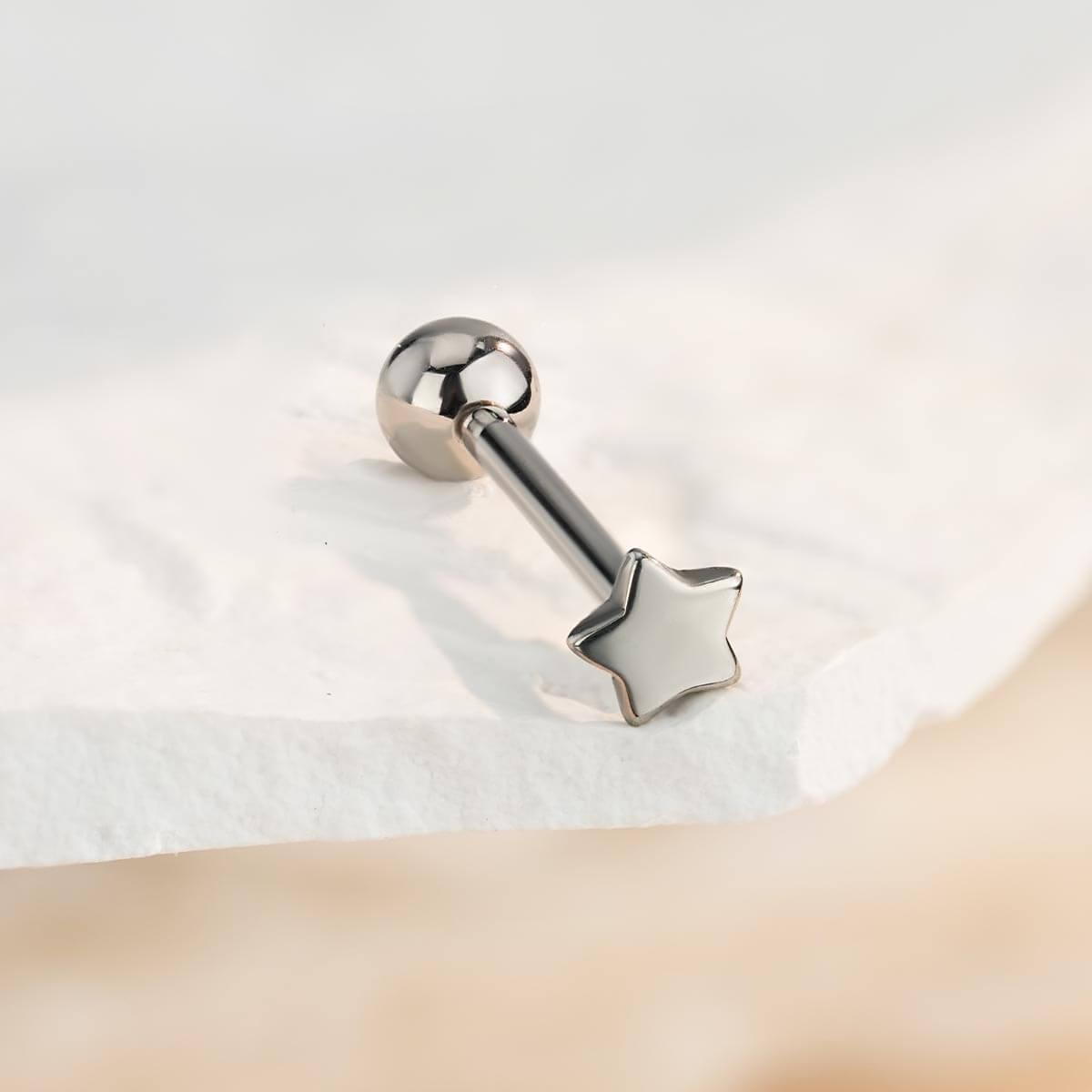 Oufer 14G Titanium Heart Internally Threaded Star Heart Tongue Ring Bar Length 16mm Polished Romance Whimsy Secure Fit Oufer 14G Titanium Heart Internally Threaded Star Heart Tongue Ring Bar Length 16mm Polished Romance Whimsy Secure Fit