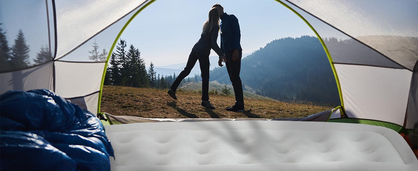 Air Mattress - Inflatable Blow Up Mattress Airbed with Built-in Pump, Double Height, Adjustable Portable for Home or Camping Air Mattress - Inflatable Blow Up Mattress Airbed with Built-in Pump, Double Height, Adjustable Portable for Home or Camping