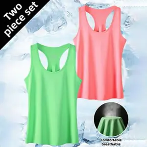 [Quick-Dry Tank Top] 2pcs Set Quick-Dry Sleeveless Crop Top | Sports Running Backless Fitness Tank Tops Yoga Vest for Summer Fashion sporty t shirt