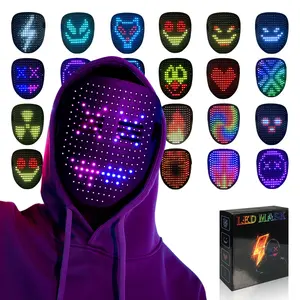 DKD Easter LED Glow-in-the-Dark Mask – Gesture Sensing Light-Up Effects, Futuristic Cyber Mask for Men, Cool Easter Gift for Boyfriend, Husband & Sci-Fi Fans, Perfect for Cosplay, Rave Parties, Festivals, Photography & Night Events