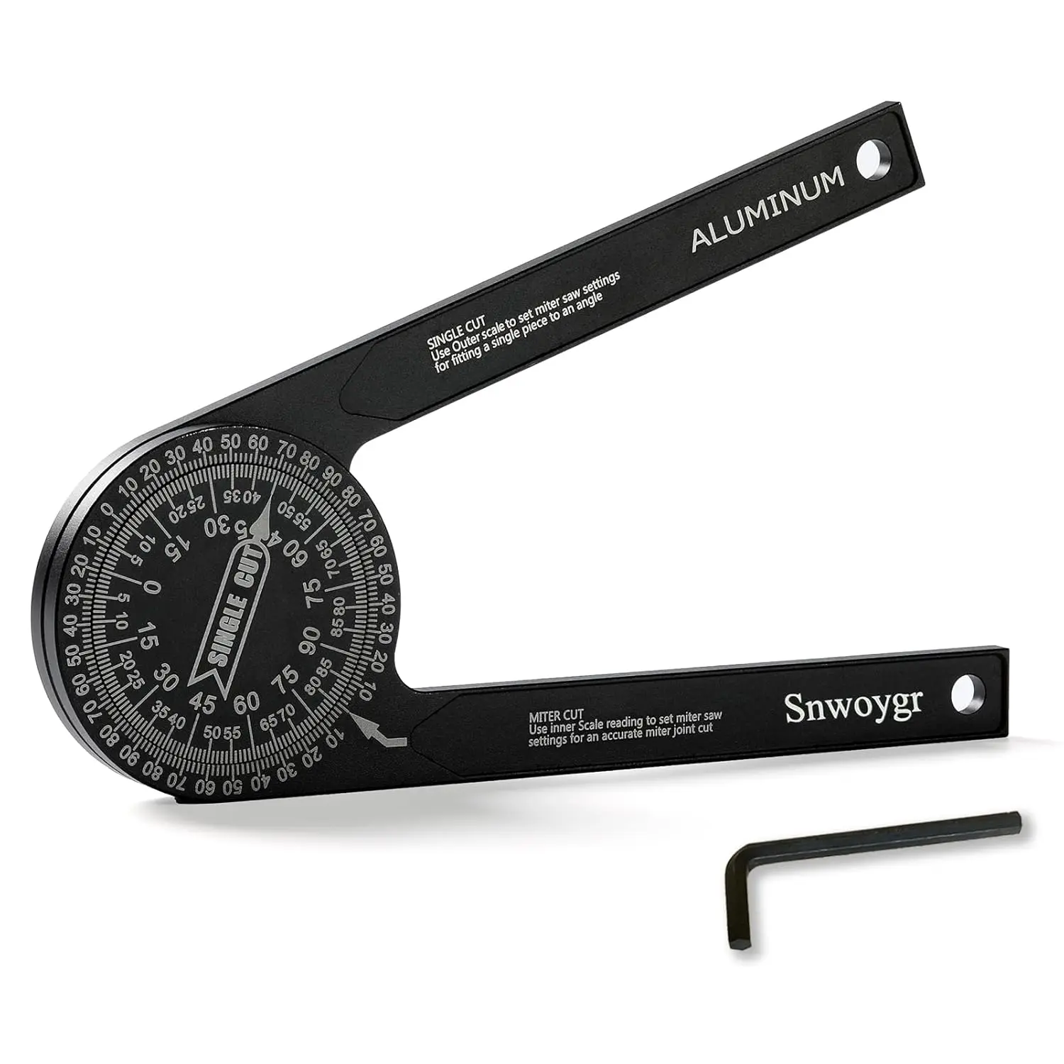 7 Inch Aluminum Miter Saw Protractor, Upgraded High-Precision Angle Measuring Tool, Includes Adjustment Wrench, Ideal for Carpenters, Plumbers, Construction Workers, and Home DIY Enthusiasts