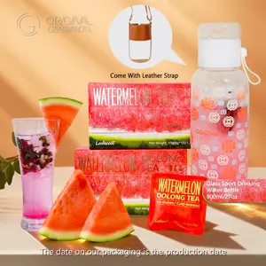 Live Special BOGO Sugar Cleanse Watermelon Oolong Tea 2 Cartons (1carton, 50g, 5g*10packs) With Watermelon Dragon Fruit Apple Strawberry Real Fruit Inside Beverage (2 cartons*10 packs, 20 packs in total)