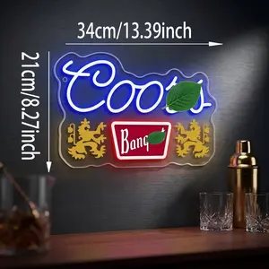 Coors banquet Neon Signs for Wall Decor Neon Lights for Bedroom Led Signs Suitable for Man Cave Bar Pub Restaurant Christmas Birthday Party Gift Led Art Wall Decorative Crs Light Bar Sign, 5V Usb Power