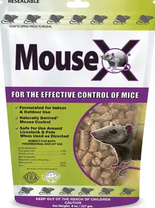 EcoClear Products 620200-6D MouseX Pellets - Effective for All Species of Rats and mice, 8 oz. Bag