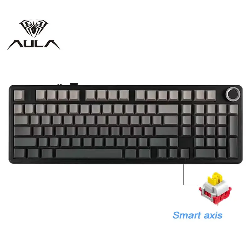 AULA F99 Pro Wireless Mechanical Gaming Keyboard, Gasket Hot Swappable Custom Keyboard with Pre-lubed Linear Switches, Side Printed PBT Keycaps, RGB Backlit, Tri-Mode 2.4GHz/USB-C/BT5.0, Computer PC Accessory