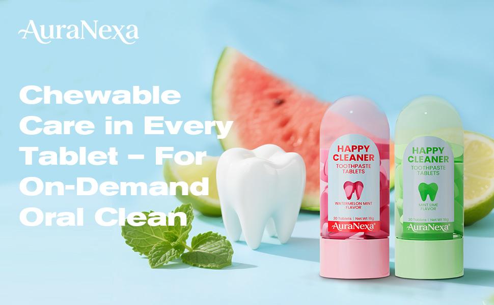 AuraNexa Solid Toothpaste – Fluoride-Free, Eco-Friendly, Portable, Long-Lasting Fresh Breath | Natural Oral Care #Summervibes