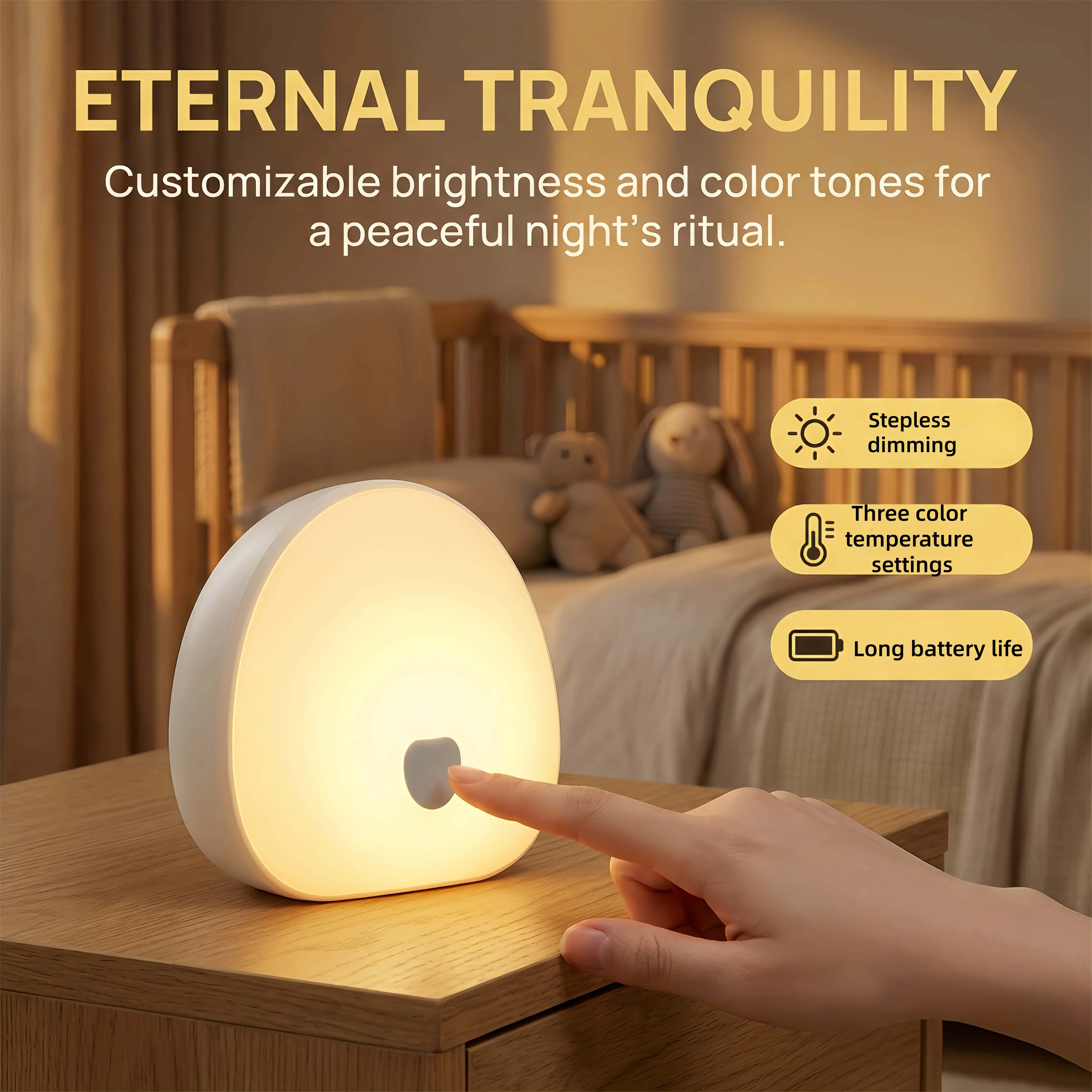 Portable White Noise Sleep Aid Machine, USB Rechargeable Night Light with 9 Soothing Sounds, Sleep Aid Lamp for Home Bedroom, Nightlight for Bedroom-MM