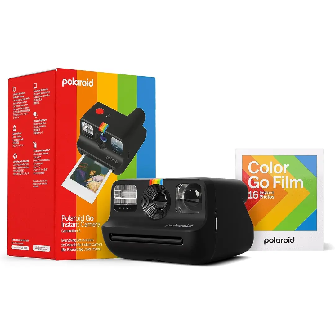 Polaroid Go Generation 2 - Mini Instant Camera + Film Bundle (16 Photos Included) - Black (6280)