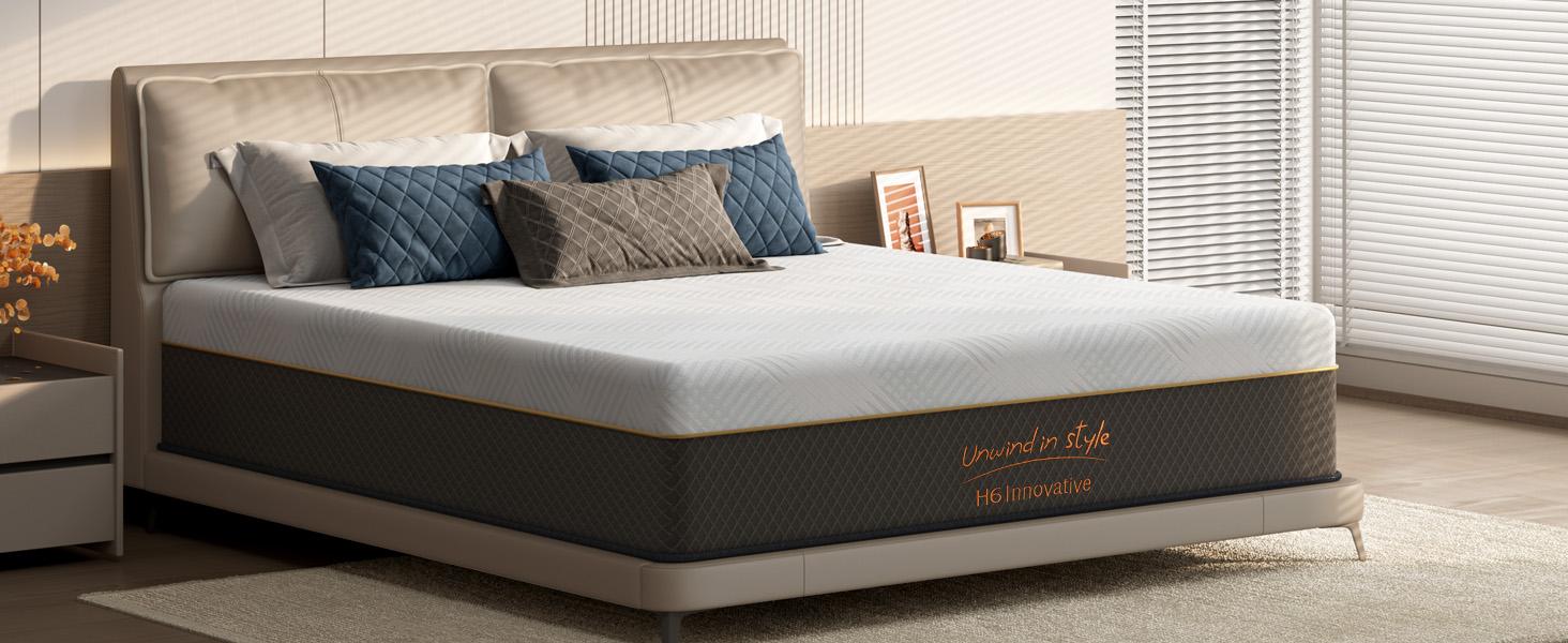 High Quality Hybrid Bed in a Box Mattress - Memory Foam Core, High-Grade Cotton Top, Ergonomic Design for Pressure Relief, Strong Edge Support, Medium Firm Feel, High Quality Mattress, Memory Foam Mattresses