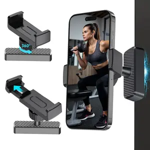 Gym Magnetic Phone Holder - 360° Adjustable Strong Magnet Mount, Universal Compatibility for 4.7-7" Smartphones, Essential Gym Accessories for Men & Women
