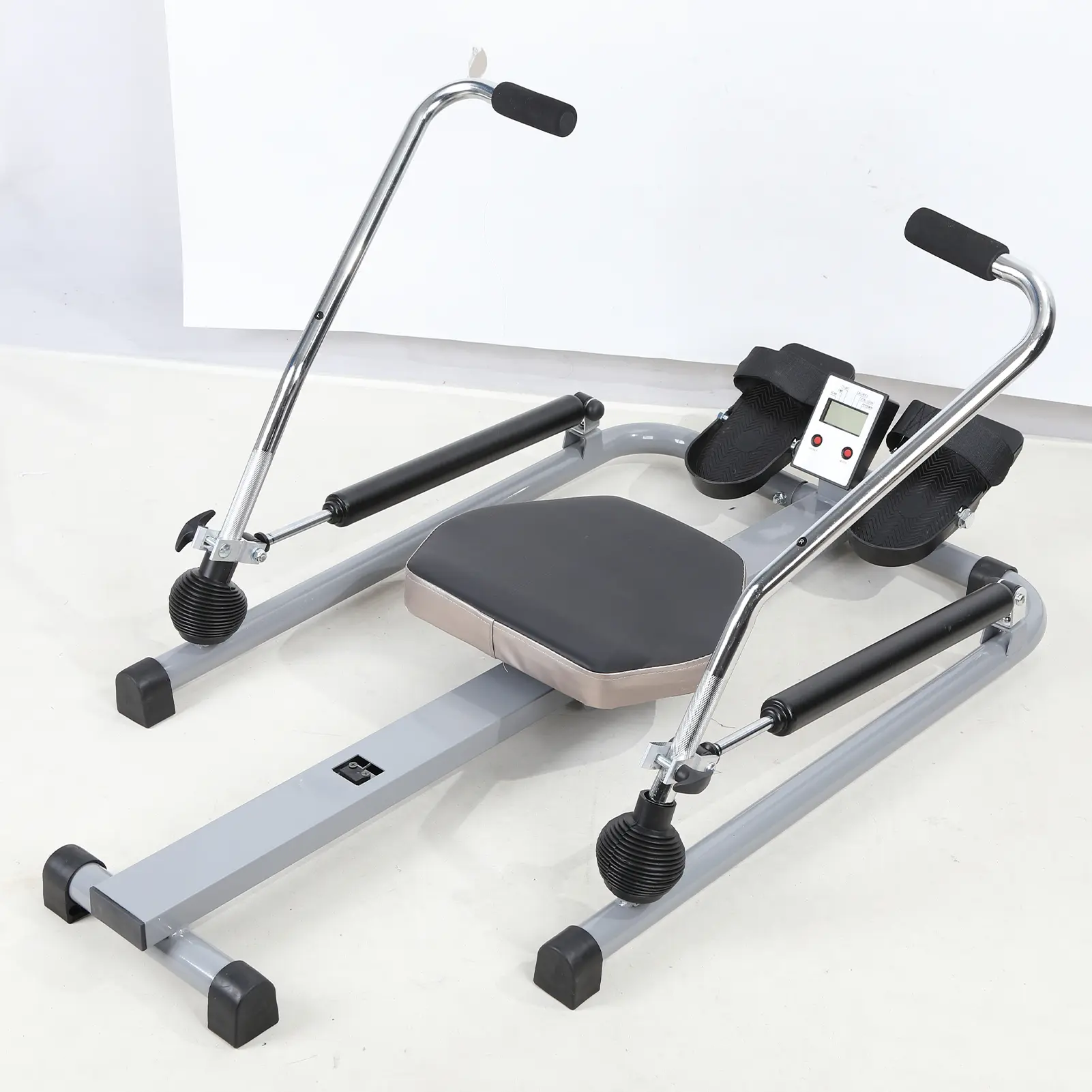 Home Rowing Machine, Hydraulic Rower with LCD Monitor, Adjustable Resistance up to 110LBS & Large Cushioned Seat, 265LBS Quiet Rowing Machine for Aerobic Exercise Fitness