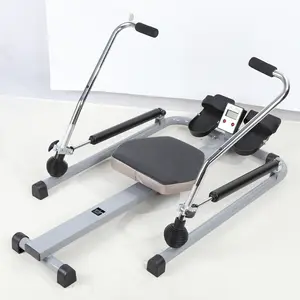 Home Rowing Machine, Hydraulic Rower with LCD Monitor, Adjustable Resistance up to 110LBS & Large Cushioned Seat, 265LBS Quiet Rowing Machine for Aerobic Exercise Fitness