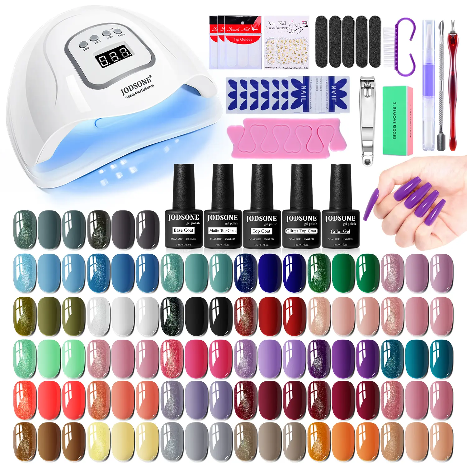 JODSONE Gel Nail Polish Kit with U V Light 32 Colors Gel Polish Nail Kit Soak Off Gel Nail Set Manicure Tools Nail Gel Kit Gifts for Women #SummerVibes