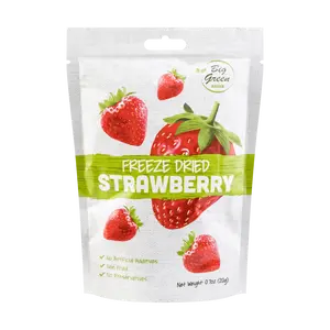 BIG GREEN Freeze Dried Strawberries - Natural, Crispy Whole Fruit Snacks, 20g Pack