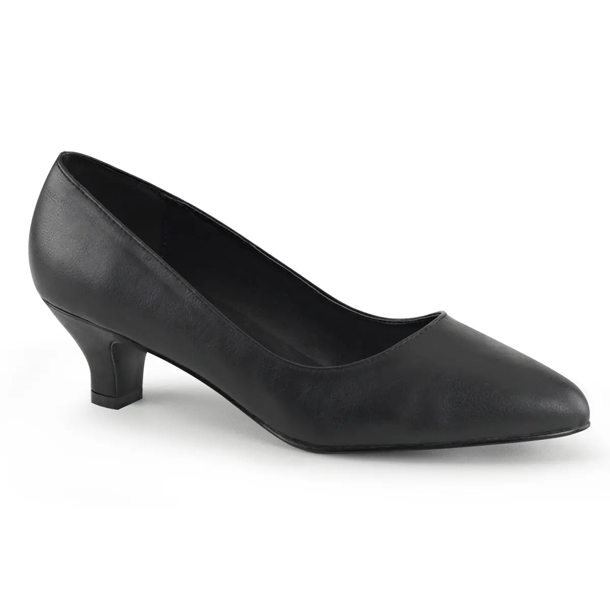Women's Classic Black Pumps - Elegant Vegan Leather 2" Block Heels for Business or Evening Attire (Fab-420), Footwear, Black Vegan Leather, Ethical Choice, High Heels