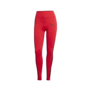 adidas Womens Optimé 3-Stripes Full-Length Athletic Leggings Casual - Red