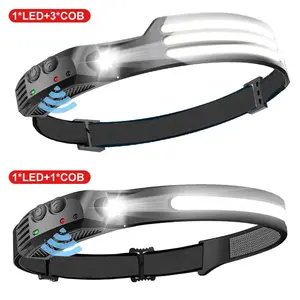 1PCS Super Bright Rechargeable LED Headlamp,Waterproof 230° Wide Head Lamp with Motion Sensor, Night Headlamp Flashlight, Portable Outdoor Headlight for Fishing, Hiking, Camping, Flashlights, Camping Essentials,Emergency Lighting, Perfect Gift for Father