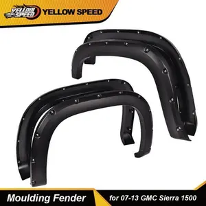 Wheel Fender Flares Fit For 2007-2013 GMC Sierra 1500 Pocket-riveted Smooth 4pcs