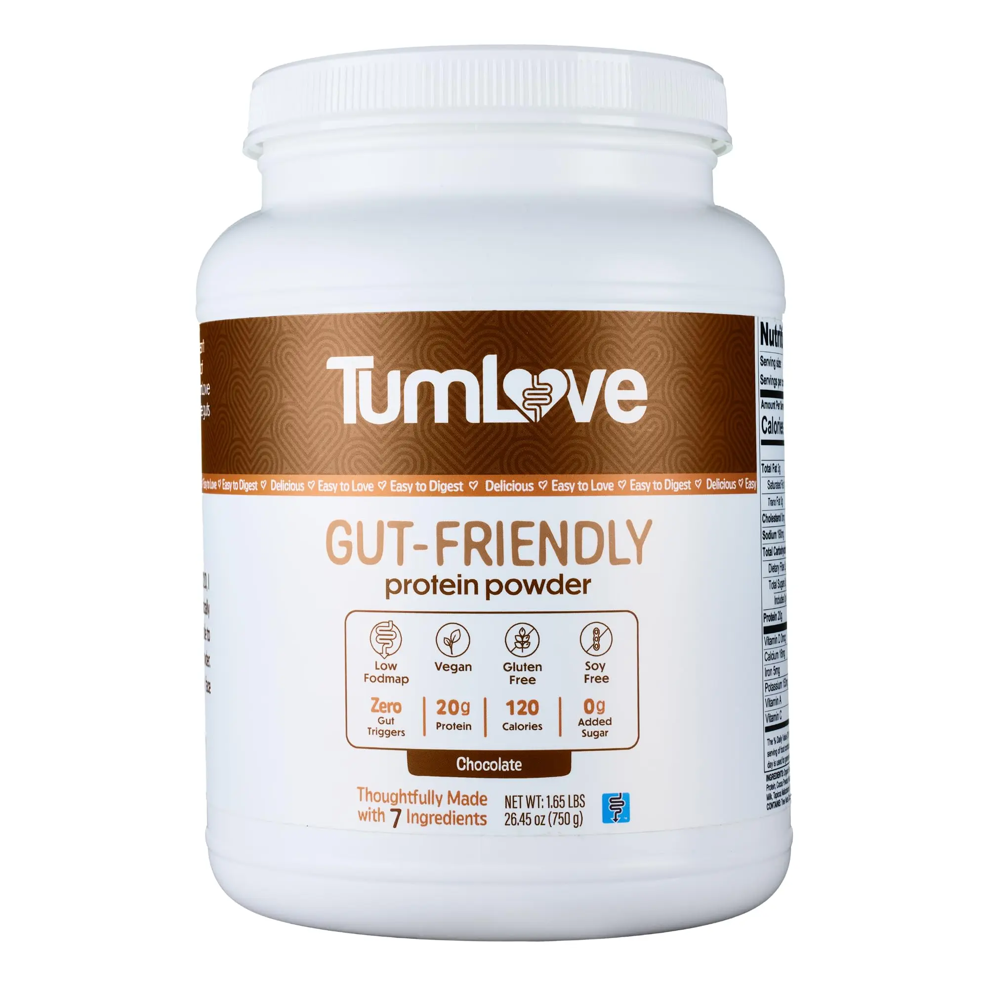 TumLove Vegan Protein Powder - Low FODMAP Certified, Gluten-Free, Dairy-Free, Soy-Free, 100% Gut-Friendly & Non-Bloating Summervibes