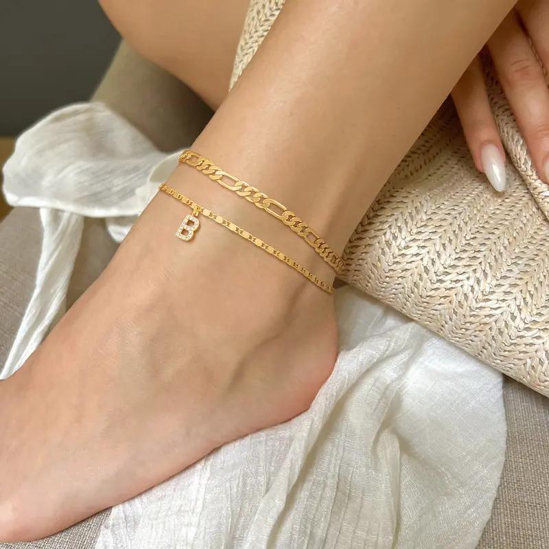 EOM Layered Letter Anklets Brass Initial Pendant Ankle Chain Set Golden Alphabetical Ankle A-Z Birthday Anniversary Gifts for Girls Women Costume Jewelry Accessories EOM Layered Letter Anklets Brass Initial Pendant Ankle Chain Set Golden Alphabetical Ankle A-Z Birthday Anniversary Gifts for Girls Women Costume Jewelry Accessories