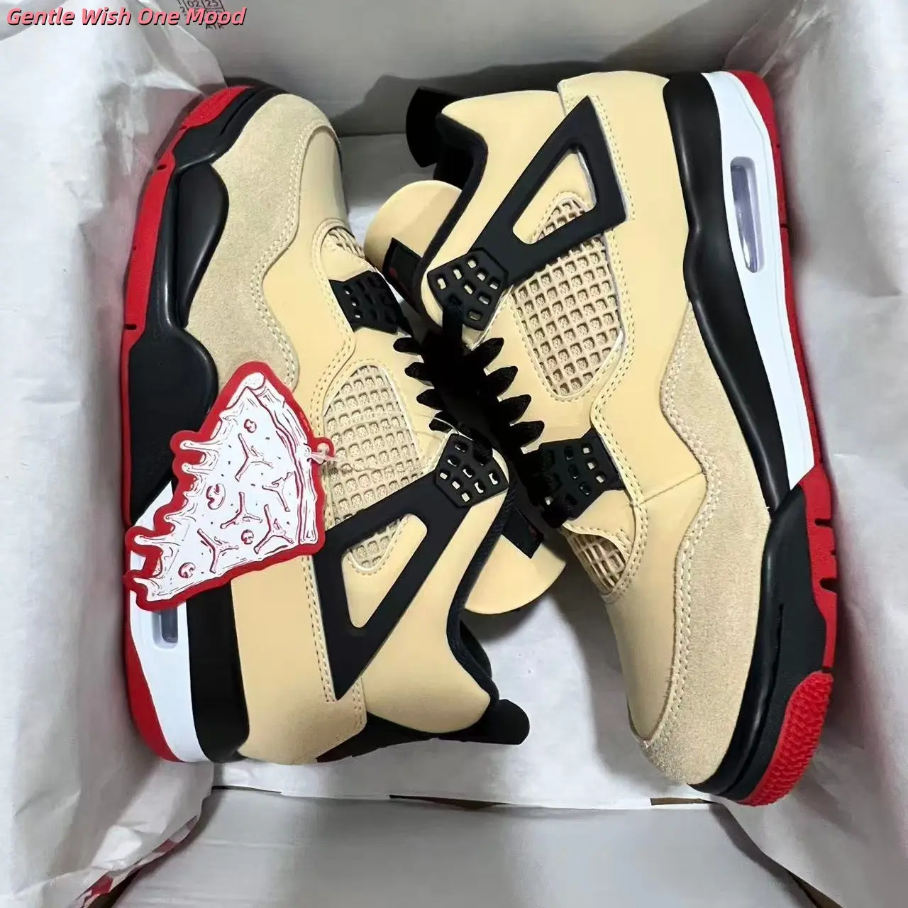 Brand New Original Box Unisex Wheat Khaki Suede Black Red Mid Top Retro Basketball Sneakers Non Slip Street Fashion Casual Athletic Shoes