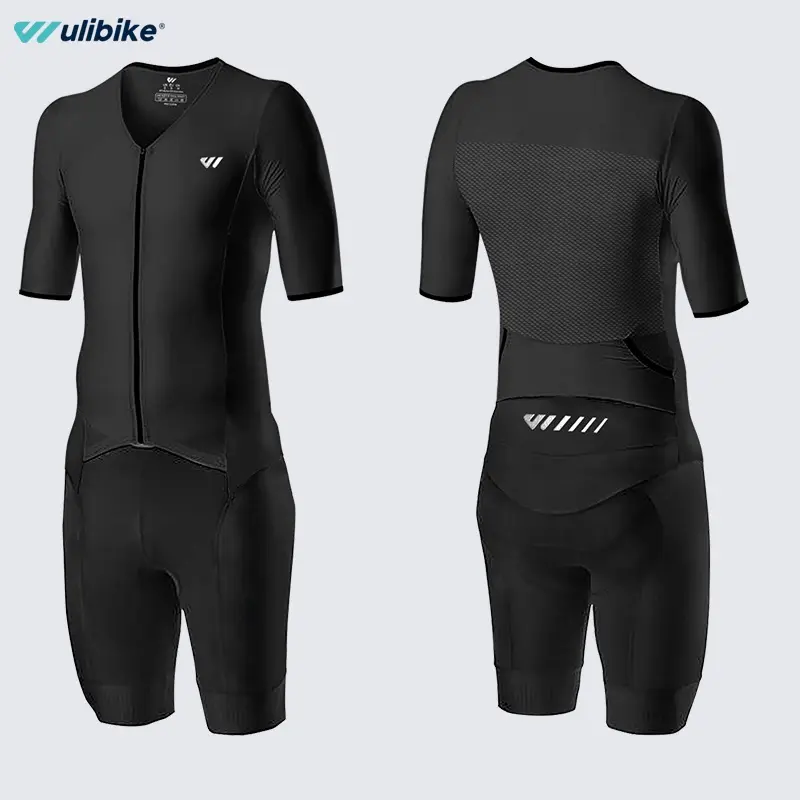 Men‘s Triathlon Suit Trisuit Race Skinsuit Cycling Speed Suit Swimskin Bike Swim Run Sportswear Athletic Workout Tops Workout Tops