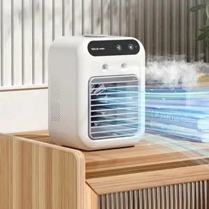 Portable Mini Air Conditioner Fan – USB Rechargeable Personal Air Cooler with Water Mist, 2 Speeds, Ice Cooling