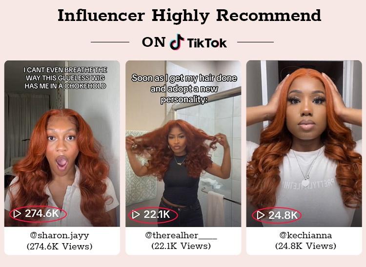 [Spring 2026] Alipearl Hair Copper Color Pre Cut Ready to Go Glueless Wig Body Wave Pre Plucked 5x7 Lace Closure Wig 13x4 Lace Frontal Wig