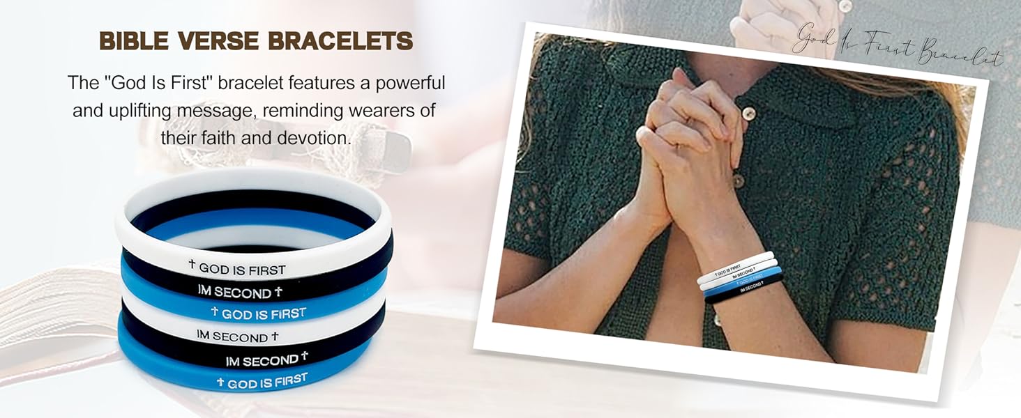 Sports Silicone Wristband - Christian “God Is First, I’m Second” Faith Wristband, Inspirational Bible Message Bracelet for Men and Women, Religious Gift Wrist Accessory Wristband Original Sports Silicone Wristband - Christian “God Is First, I’m Second” Faith Wristband, Inspirational Bible Message Bracelet for Men and Women, Religious Gift Wrist Accessory Wristband Original