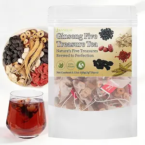 Kidney Tea Formula Ginseng Five Treasure Tea 60 cups（300g） , Chinese Kidney Tea, Natural Herbal Ingredients for Kidney Traditional Bever Organic  Beverage detox cleanse    Christmas Thanksgiving Value Pack Filled with Tea Healthy