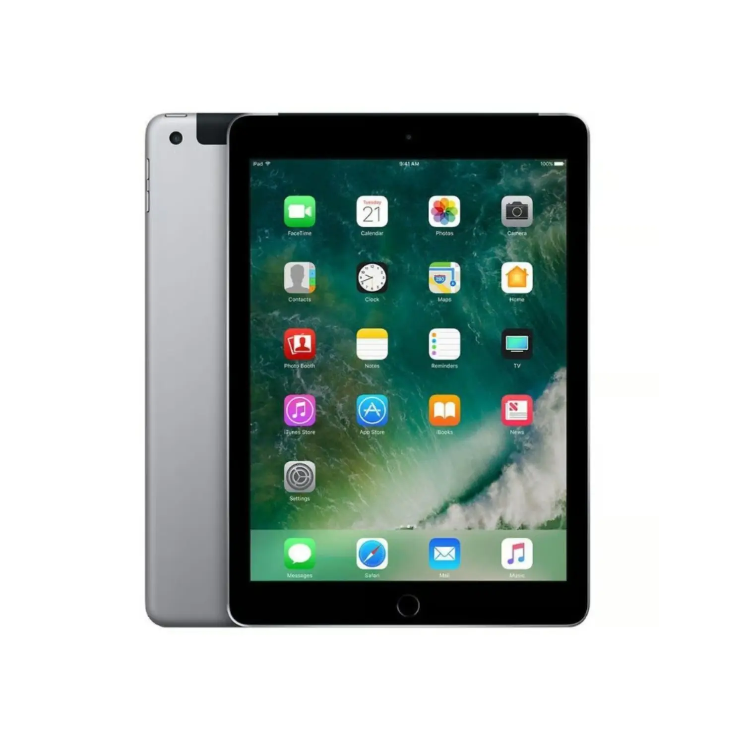 Refurbished Apple iPad 5th Gen Wi-Fi 9.7" Retina Display Space Gray 2017 Refurbished with A9 Chip & Tablet Charger