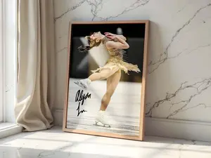[UNFRAMED] Alysa Liu Olympic Gold Champion, Elegant Ice Skating Performance Artwork, Sport Room Wall Art Poster, Gift for Figure Skating Fan