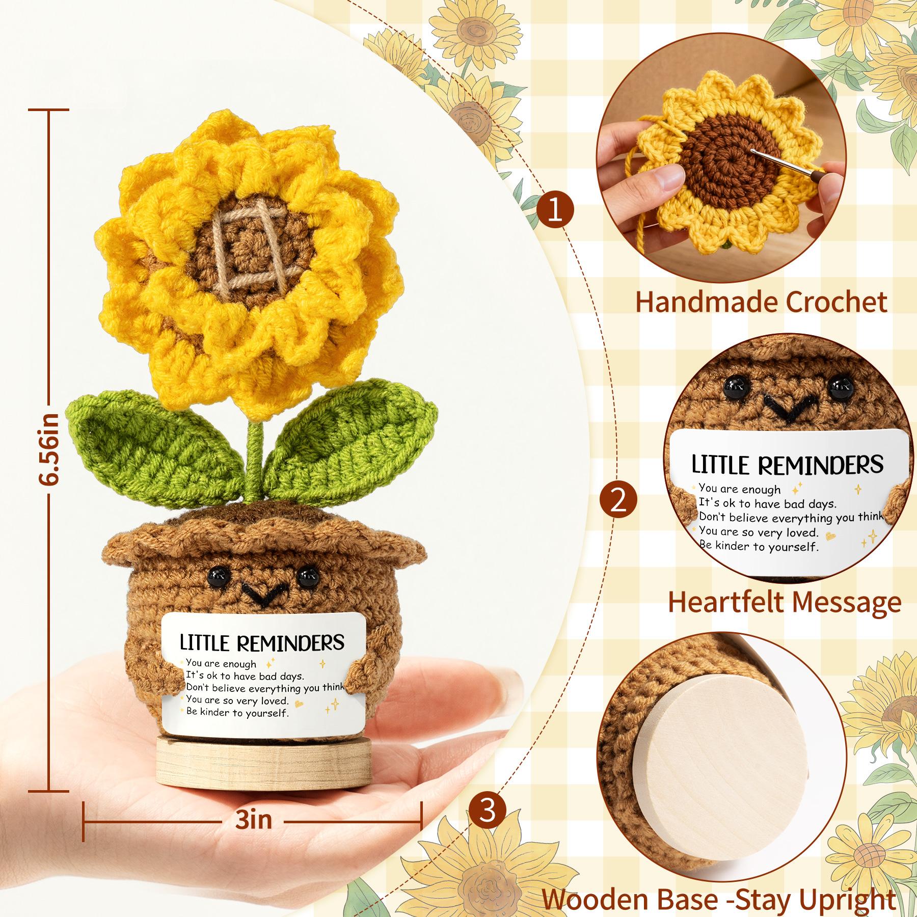 Mayicivo Easter Emotional Support Crochet Sunflower – Inspirational Easter Gift for Women, Friends & Coworkers