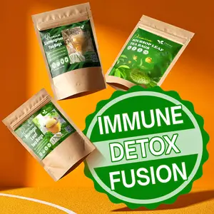 【FreshDrinkUS】 Immune Detox Fusion Trio, Premium Soursop Leaf, Lemongrass & Moringa Herbal Tea Bags, 100% Natural & Pure from Whole Leaves, Eco-Conscious Tea Bags, No Sugar, No Caffeine, No Gluten, Vegan – Herbal Beverage
