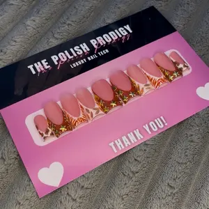 Falling For You Press-On Set, The Polish Prodigy Luxurious French Tips, Handmade Gel X False Nails